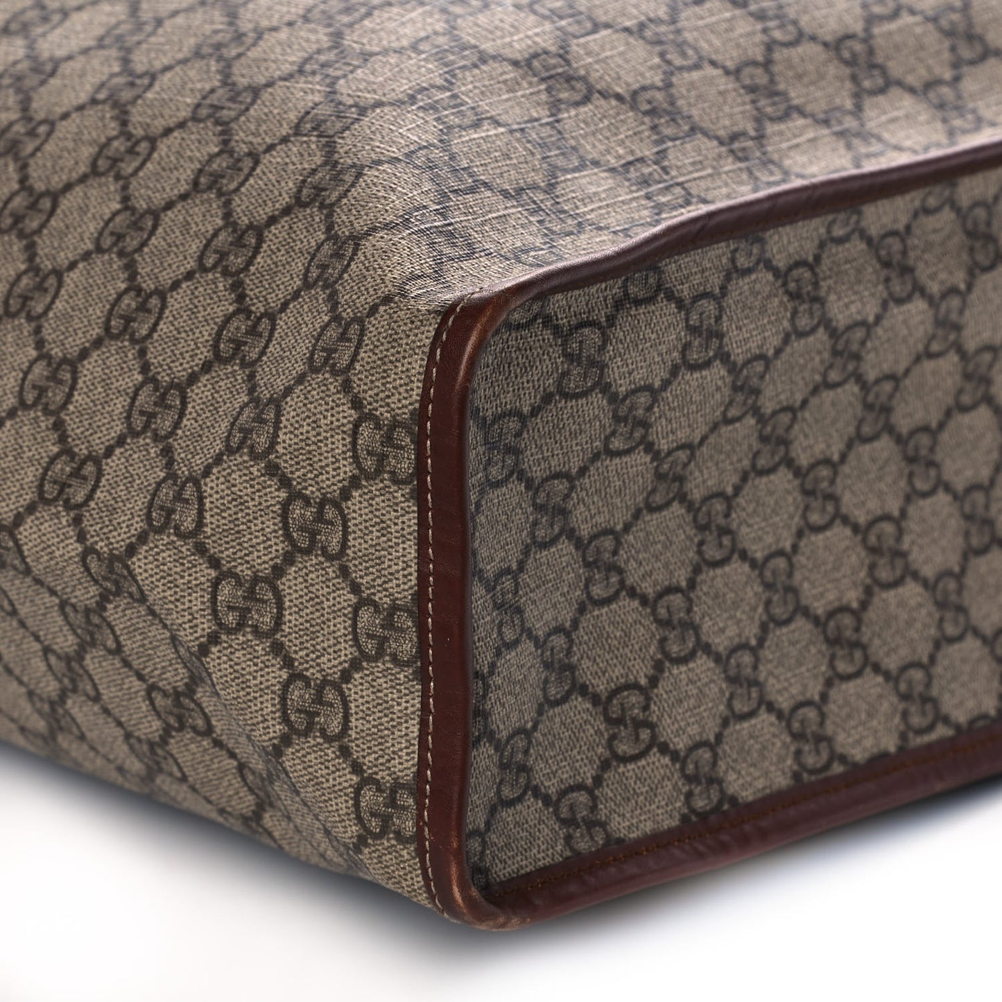 GG Plus Monogram Large Signature Web Loop Tote Brown