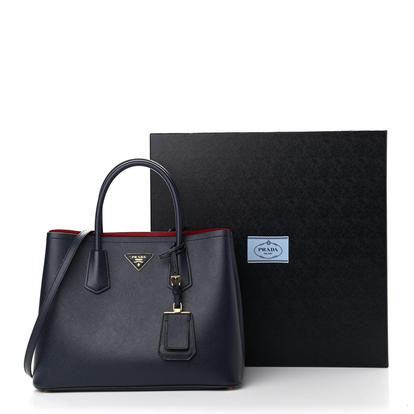 Saffiano Cuir Medium Double Bag Baltico