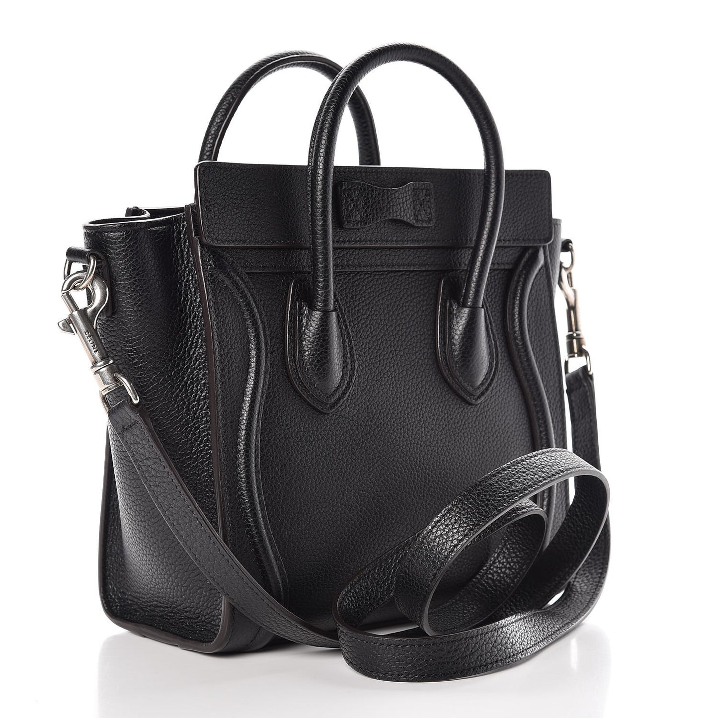 Drummed Calfskin Nano Luggage Black