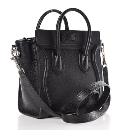 Celine Drummed Calfskin Nano Luggage Black 3 of 8