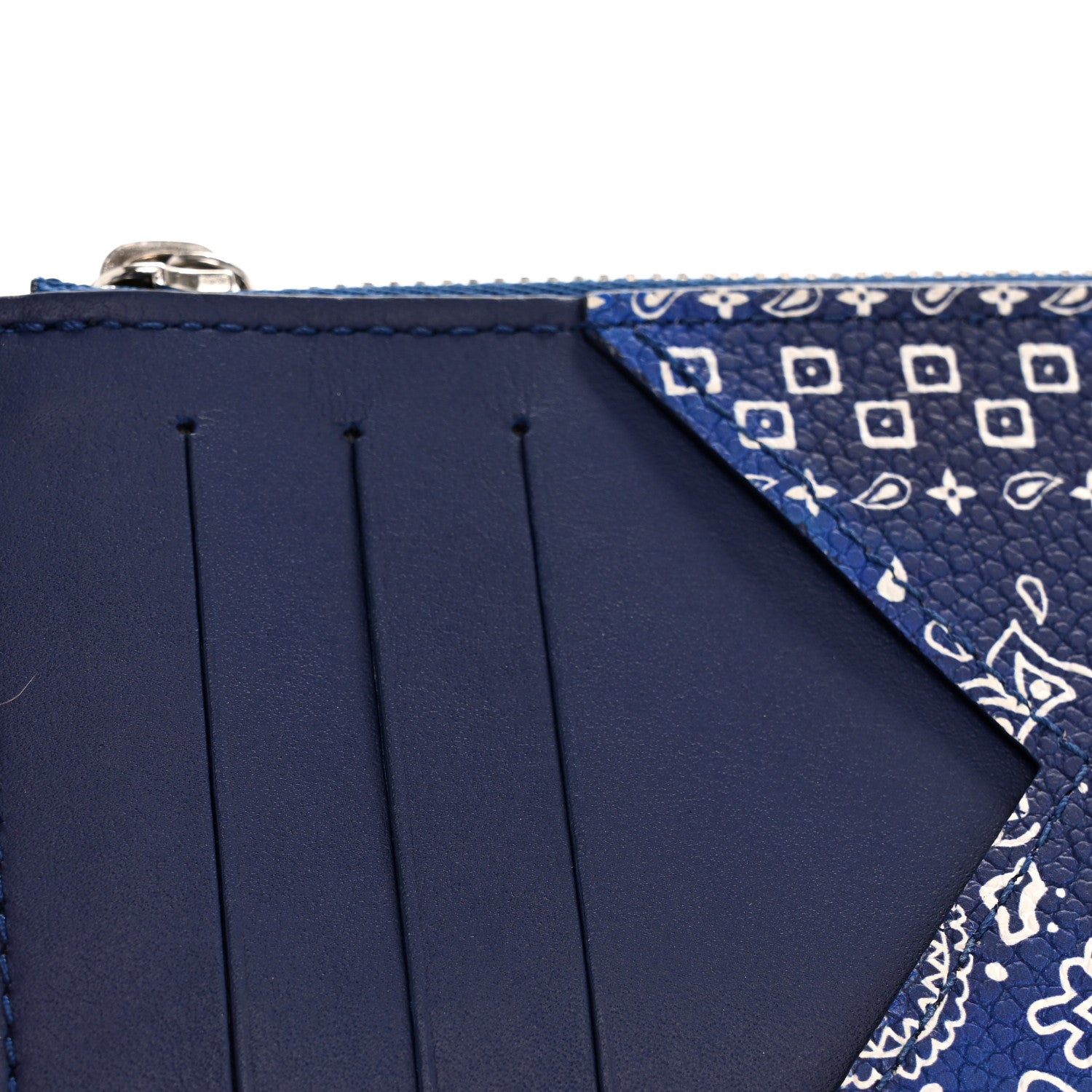 Louis Vuitton Cowhide Monogram Bandana Coin Card Holder Blue 8 of 9