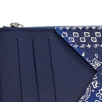 Louis Vuitton Cowhide Monogram Bandana Coin Card Holder Blue 8 of 9