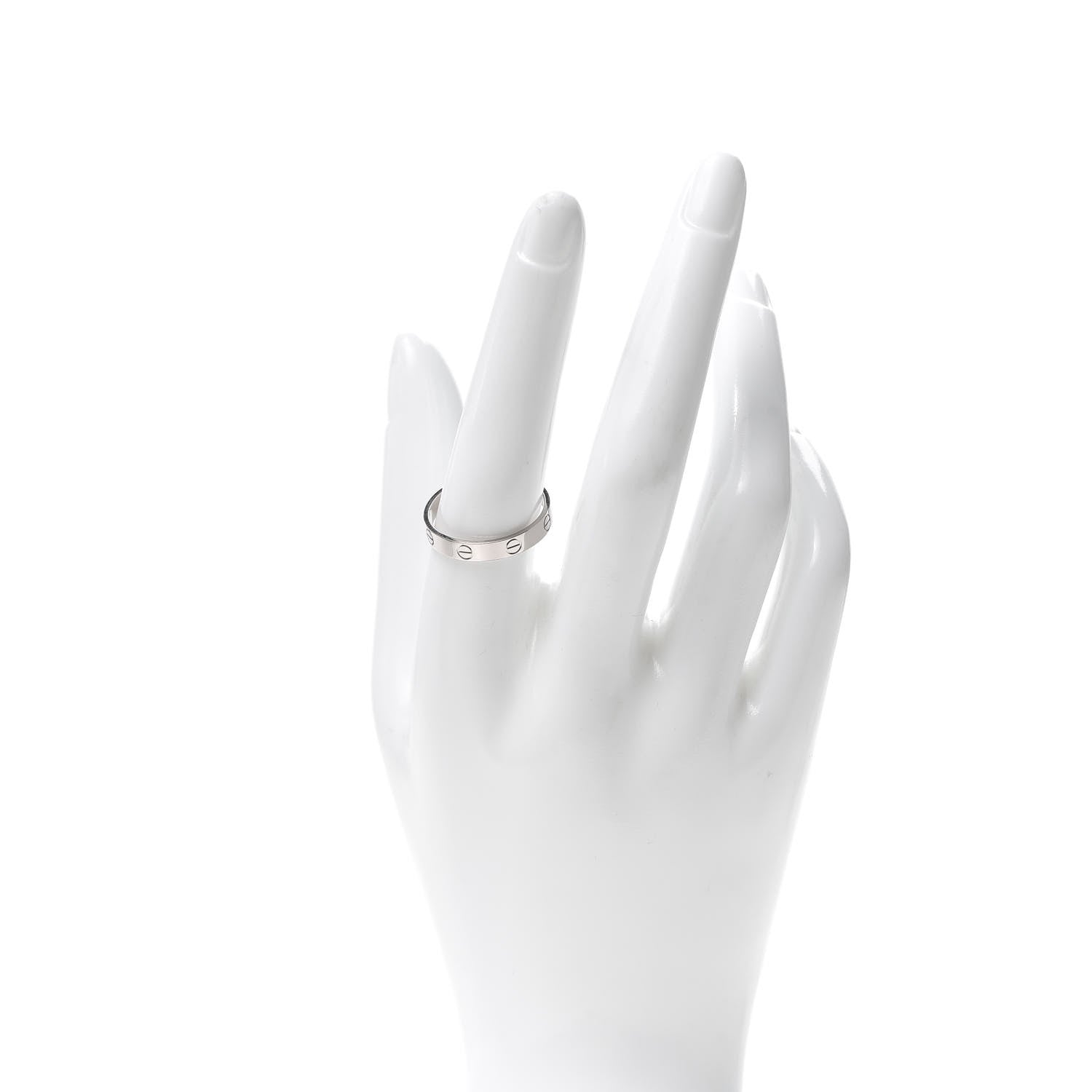 Cartier 18K White Gold 3.5mm LOVE Wedding Band Ring 58 8.5 2 of 5