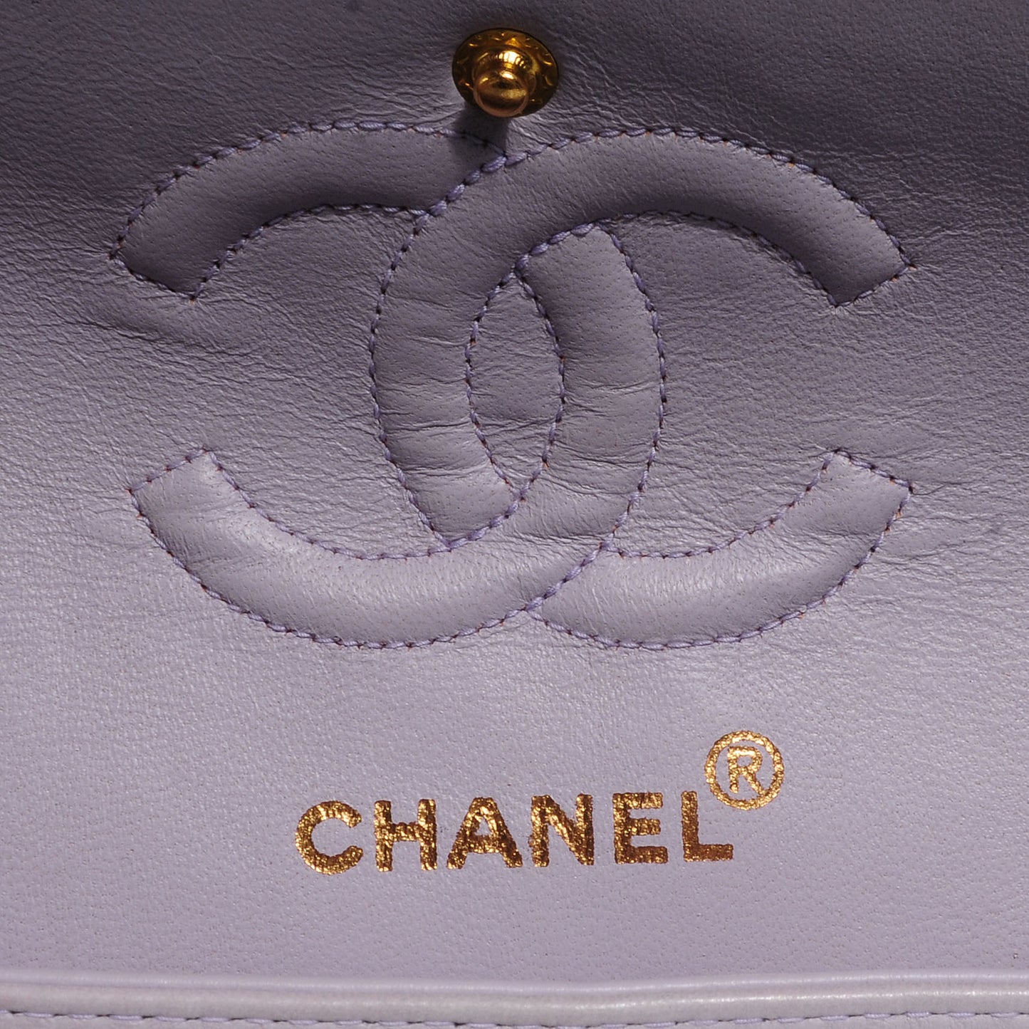 Lambskin Quilted Small Double Flap Lilac