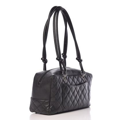 Chanel Calfskin Quilted Large Cambon Bowler Black 3 of 23