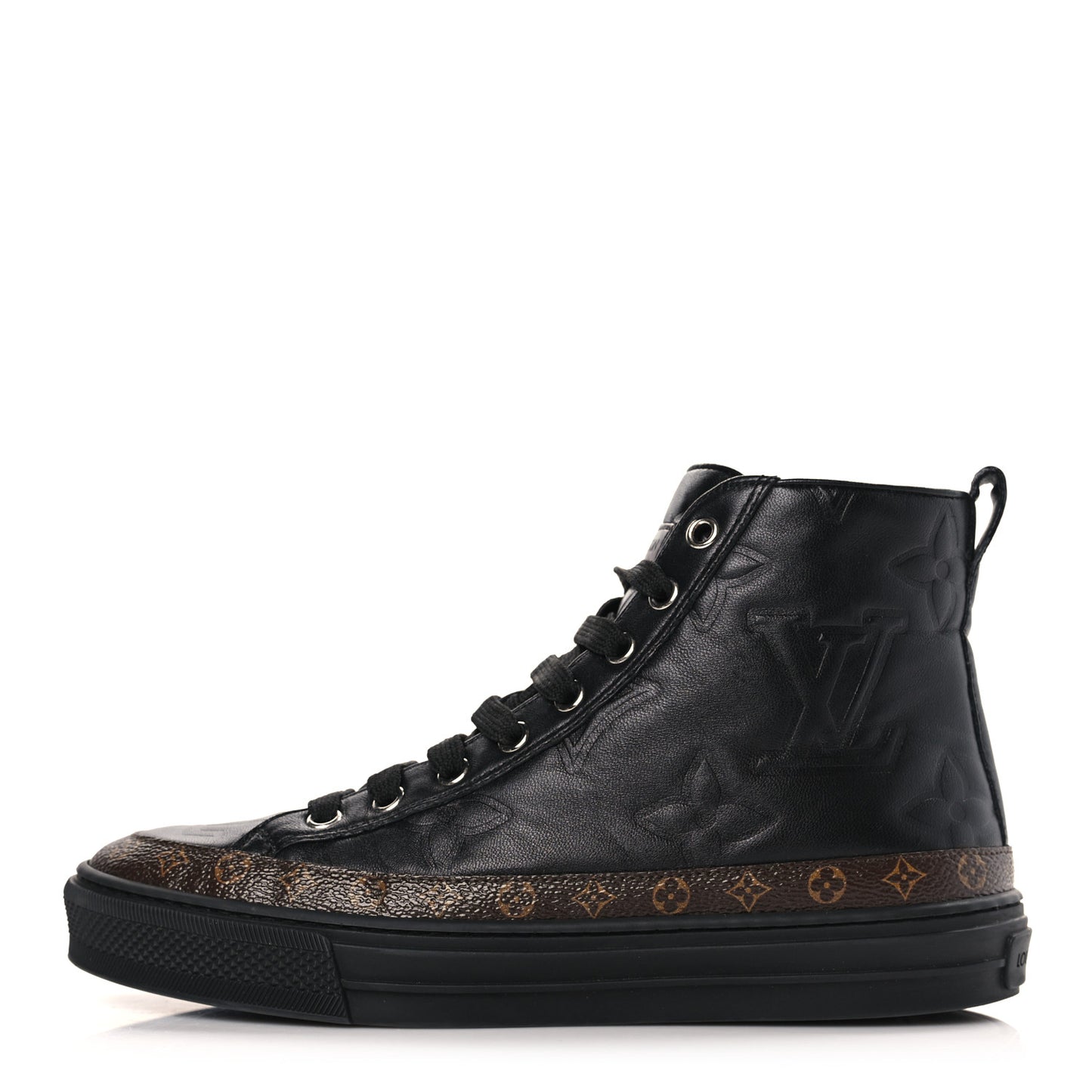 Calfskin Embossed Monogram Giant Stellar Sneaker Boots 37 Black