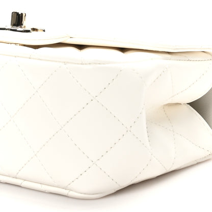 Chanel Lambskin Quilted Mini Crystal Top Handle Rectangular Flap White 10 of 11