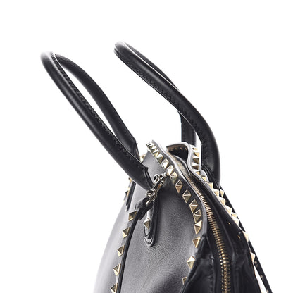 Valentino Garavani Vitello Rockstud Dome Shopper Black 7 of 13