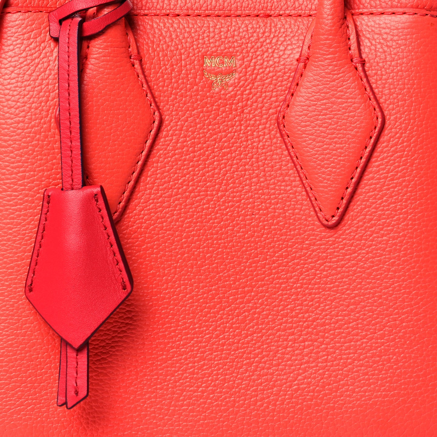 Grained Calfskin Mini Neo Milla Tote Coral
