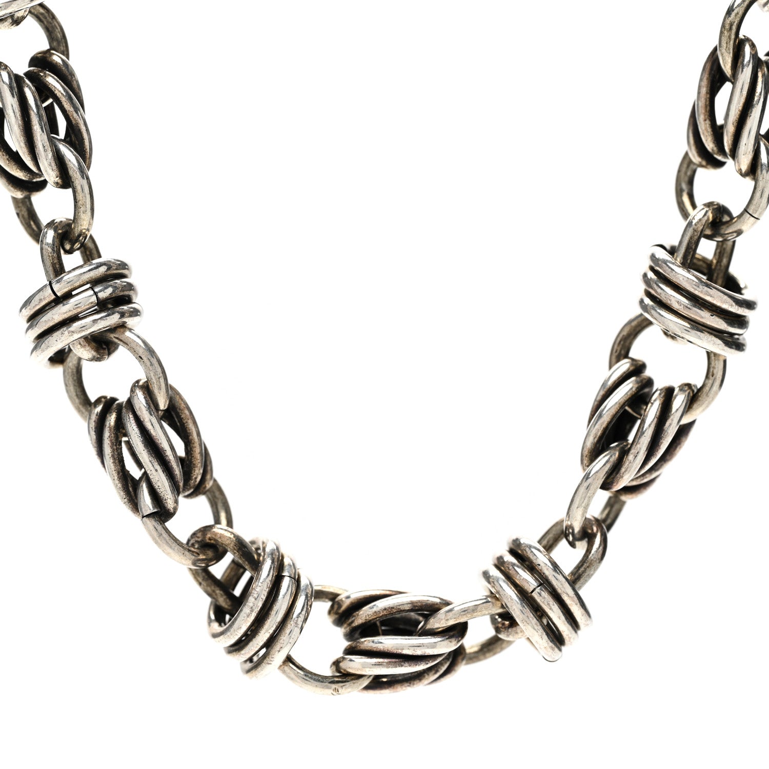 Saint Laurent Chunky Chain Necklace Oxidized Silver 1 of 6
