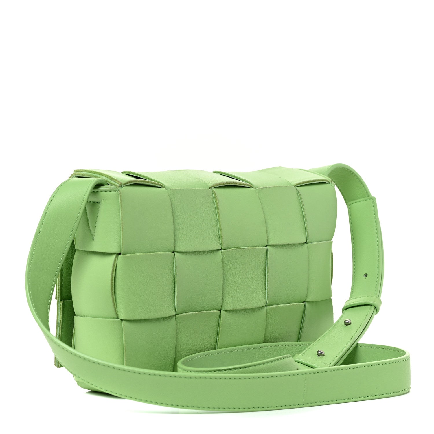 Bottega Veneta Lambskin Maxi Intrecciato Cassette Crossbody Bag Fountain 2 of 12