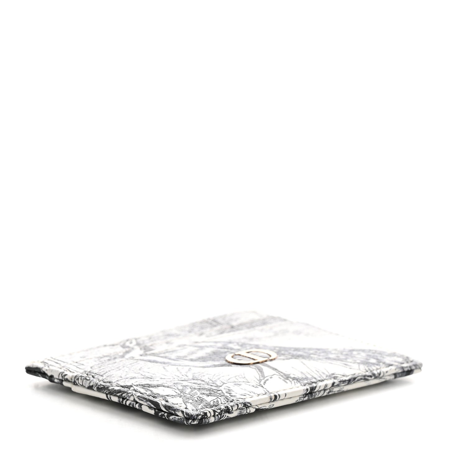 Calfskin Printed Toile De Jouy Lady Dior Card Holder Blue