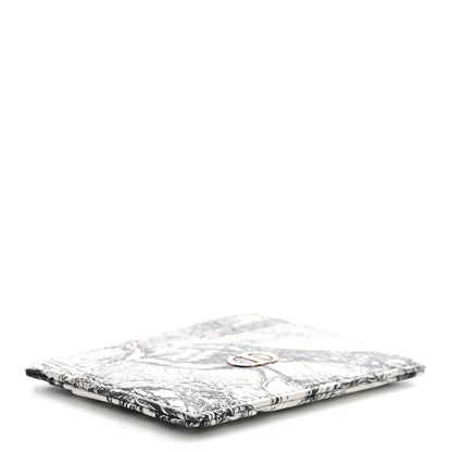 Christian Dior Calfskin Printed Toile De Jouy Lady Dior Card Holder Blue 4 of 7