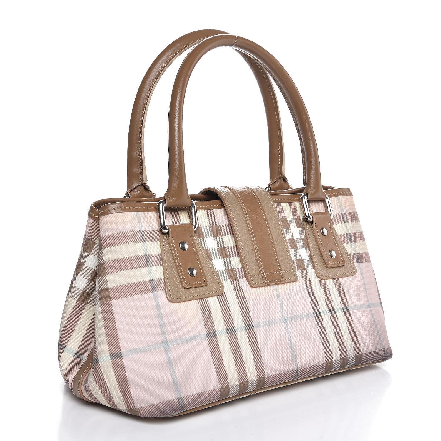 Burberry Candy Check Buckle Tote Pink 3 of 8