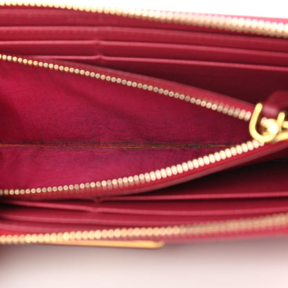 Prada Saffiano Half Zip Wallet Ibisco 8 of 16