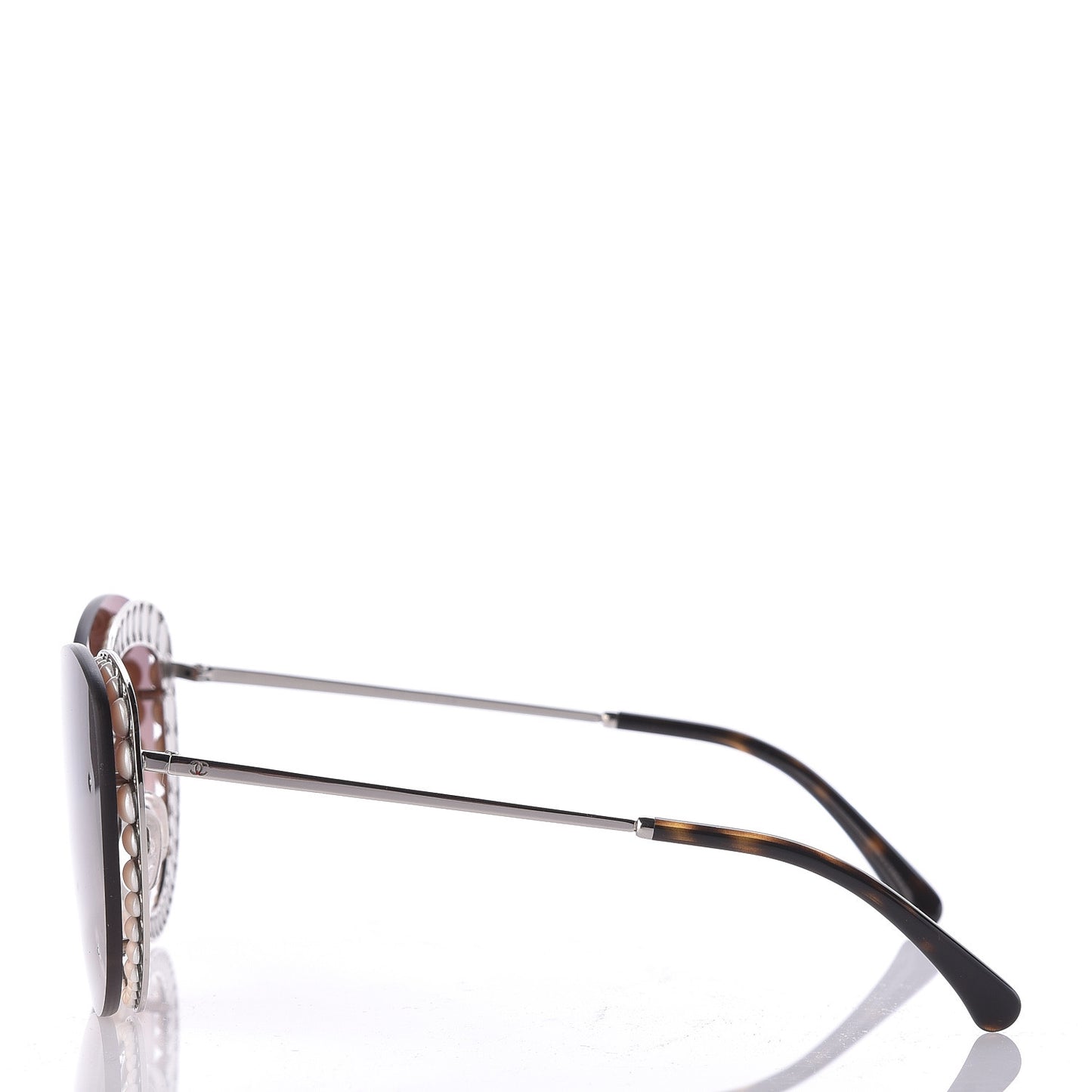 Acetate Metal Pearl Butterfly Sunglasses 4236-H Brown