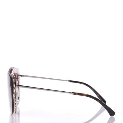 Chanel Acetate Metal Pearl Butterfly Sunglasses 4236-H Brown 3 of 6