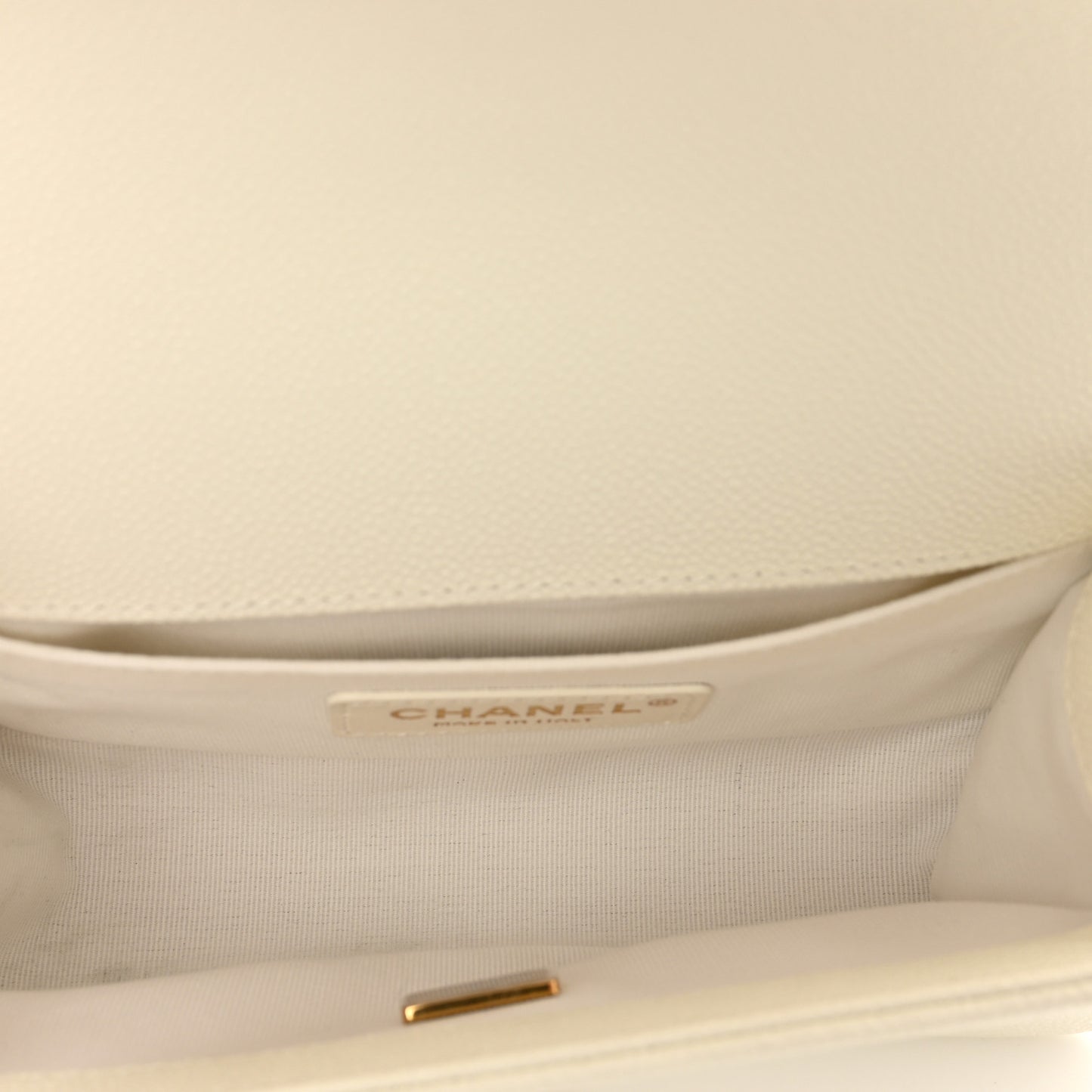 Caviar Quilted Small Boy Flap White