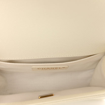 Chanel Caviar Quilted Small Boy Flap White 6 of 11