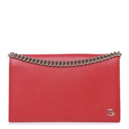 Gucci Textured Calfskin Medium Betty Chain Wallet Tabasco Red 1 of 11