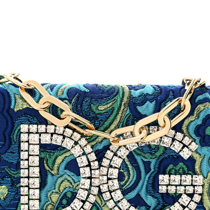 Dolce & Gabbana Brocade Crystal Embellished DG Girls Shoulder Bag Blue 7 of 11