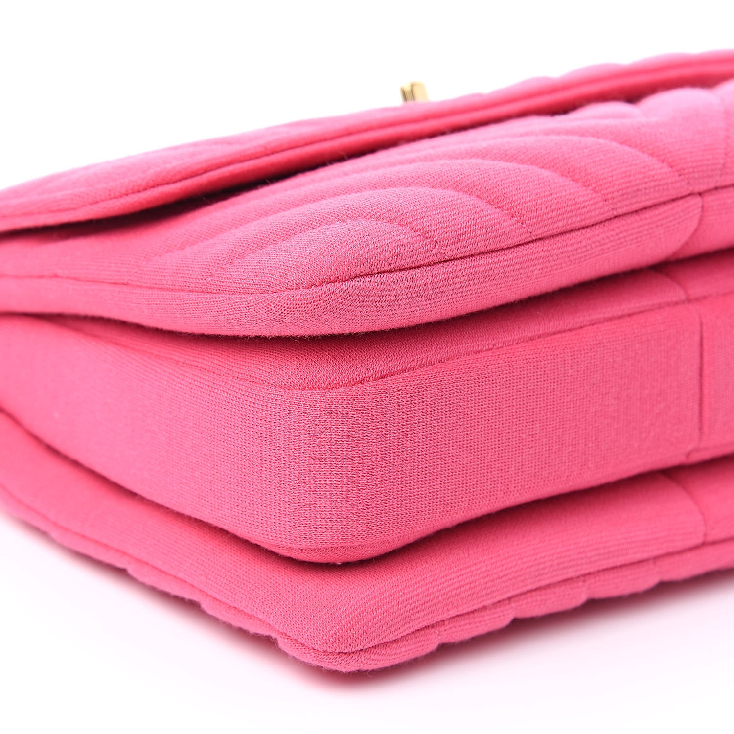 Chanel Jersey Chevron Quilted Small Trendy CC Dual Handle Flap Bag Pink 9 of 10