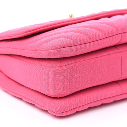 Chanel Jersey Chevron Quilted Small Trendy CC Dual Handle Flap Bag Pink 9 of 10
