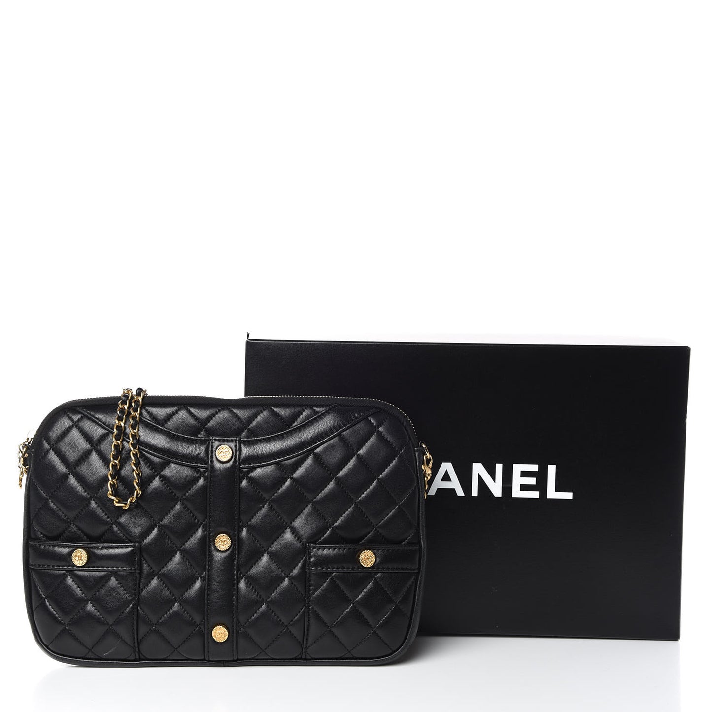 Calfskin Quilted Small Girl Shoulder Bag Black