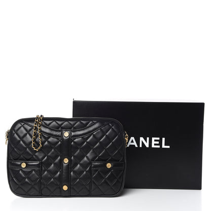 Chanel Calfskin Quilted Small Girl Shoulder Bag Black 10 of 10