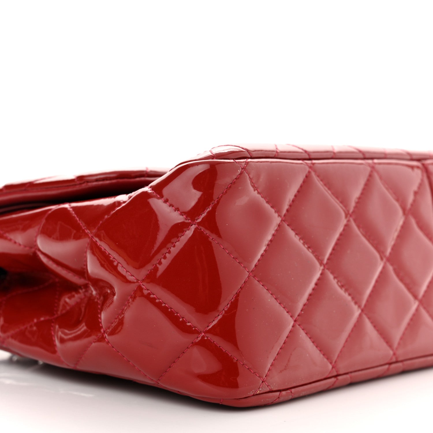 Chanel Patent Quilted Jumbo Double Flap Red 9 of 11