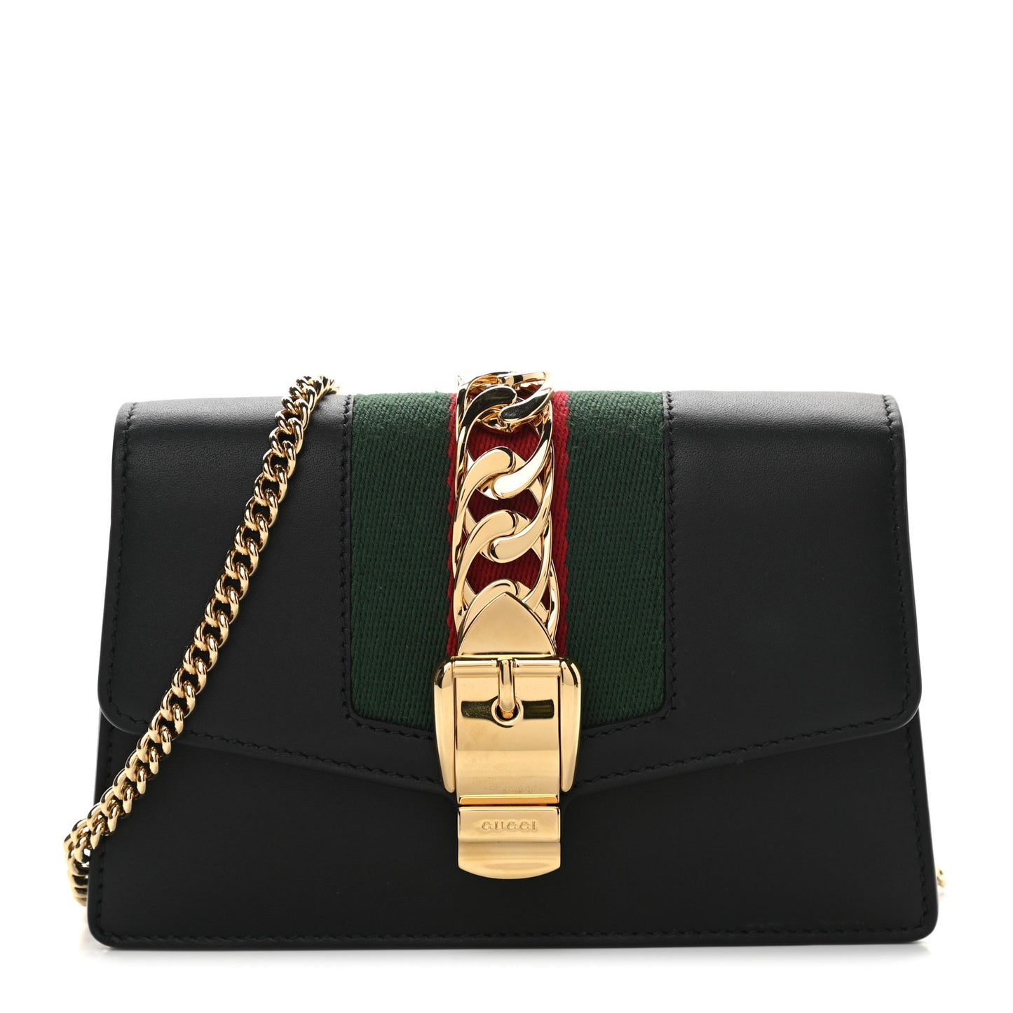 Calfskin Super Mini Sylvie Chain Shoulder Bag Black