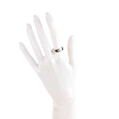 Cartier 18K White Gold 3 Diamond 5.5mm LOVE Ring 58 8.25 2 of 5