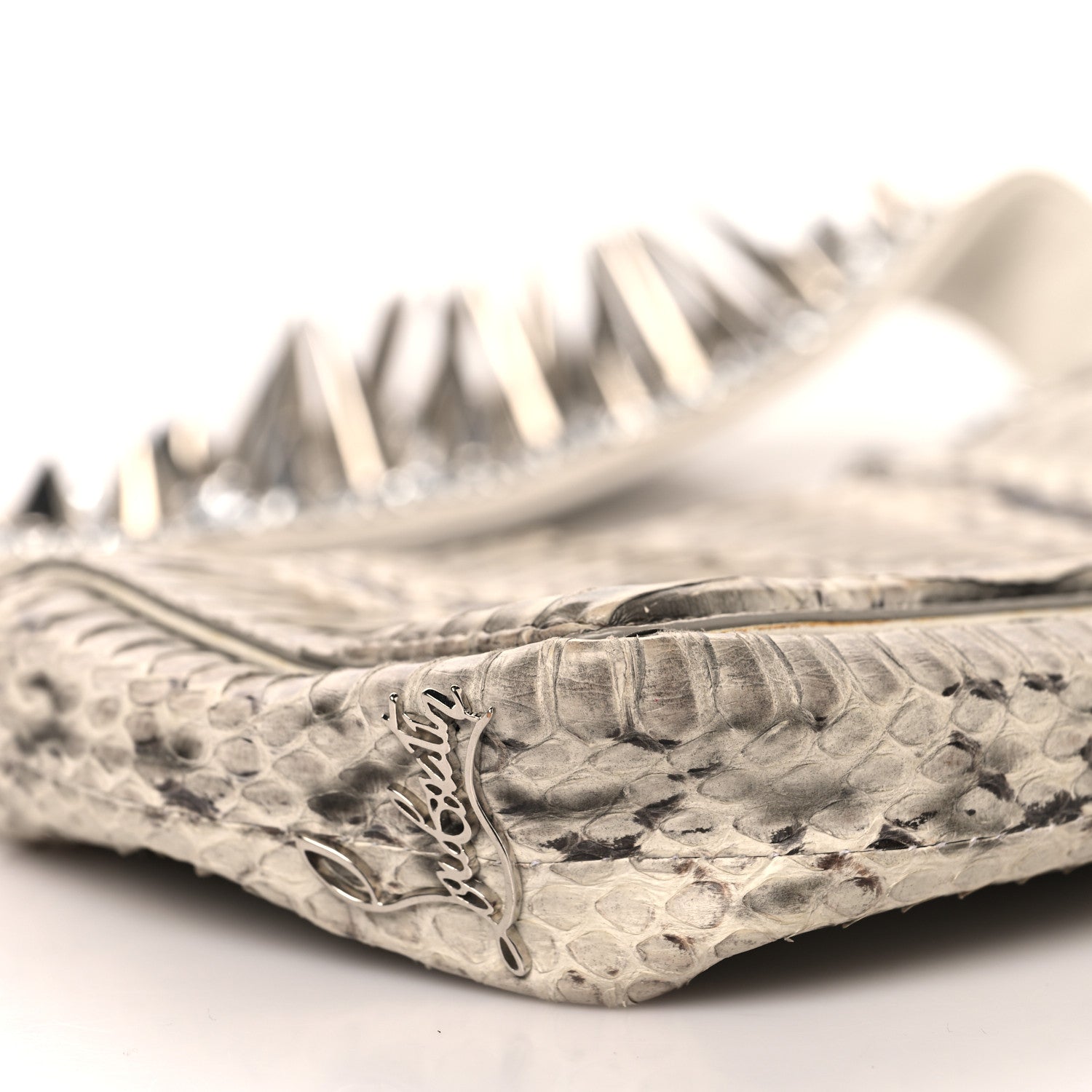 Christian Louboutin Snakeskin Artemis Spike Strap White 7 of 11