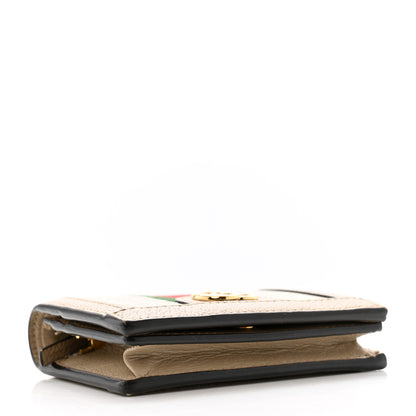 Gucci GG Supreme Monogram Textured Dollar Calfskin Web Ophidia Card Case Beige Mystic White Oatmeal 4 of 11