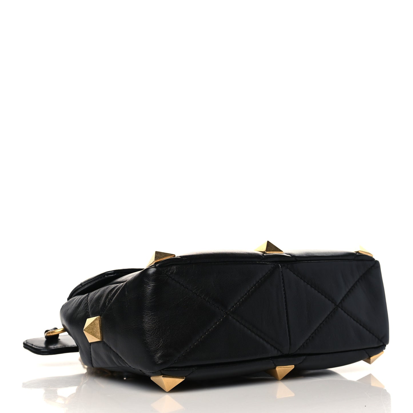 Nappa Medium Roman Stud Shoulder Bag Black