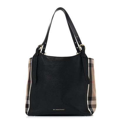Burberry Grainy Calfskin House Check Small Canterbury Black 1 of 15