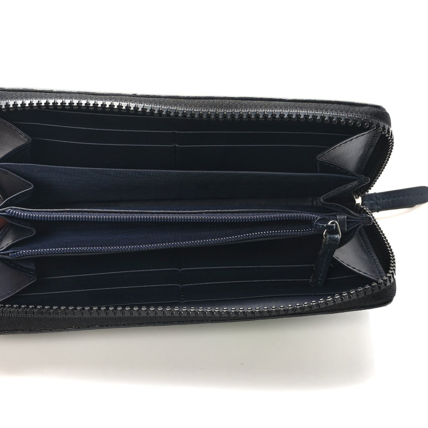 GG Supreme Monogram Blooms Zip Around Wallet Blue