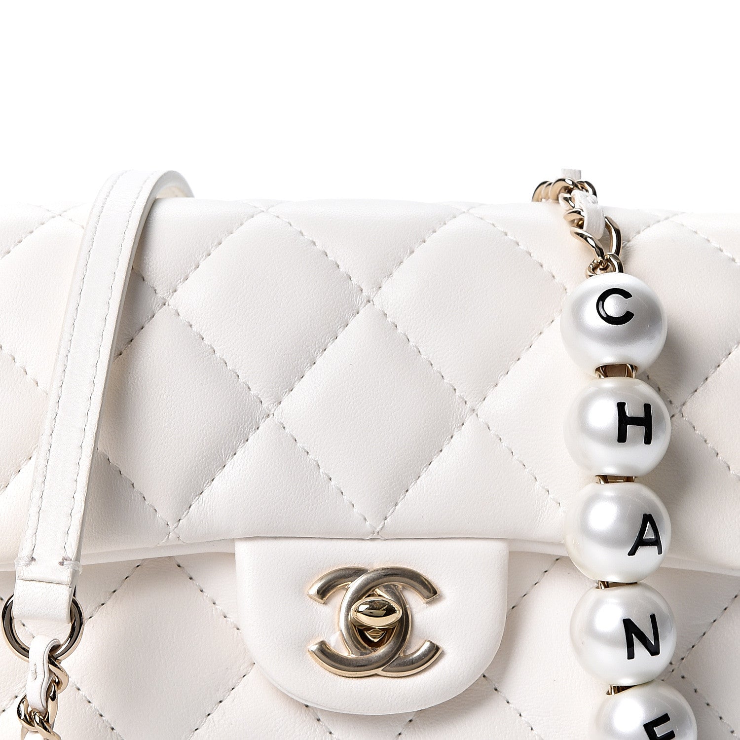 Chanel Lambskin Quilted Mini My Precious Flap White 7 of 9
