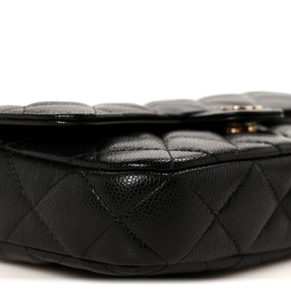 Chanel Caviar Quilted Flap Phone Holder With Chain Black Black 12 of 14