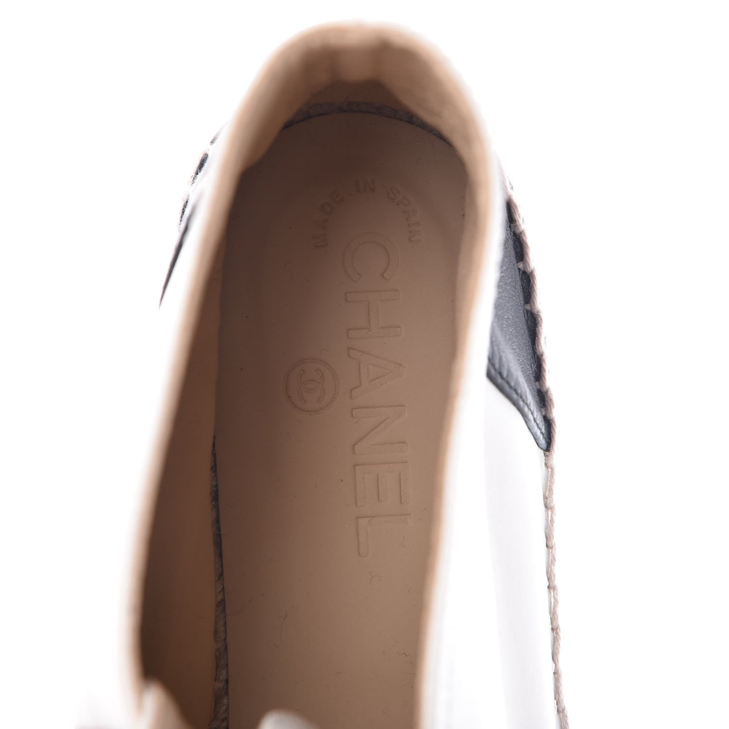 Chanel Lambskin Cap Toe Lace Up Espadrilles 42 White Black 5 of 8
