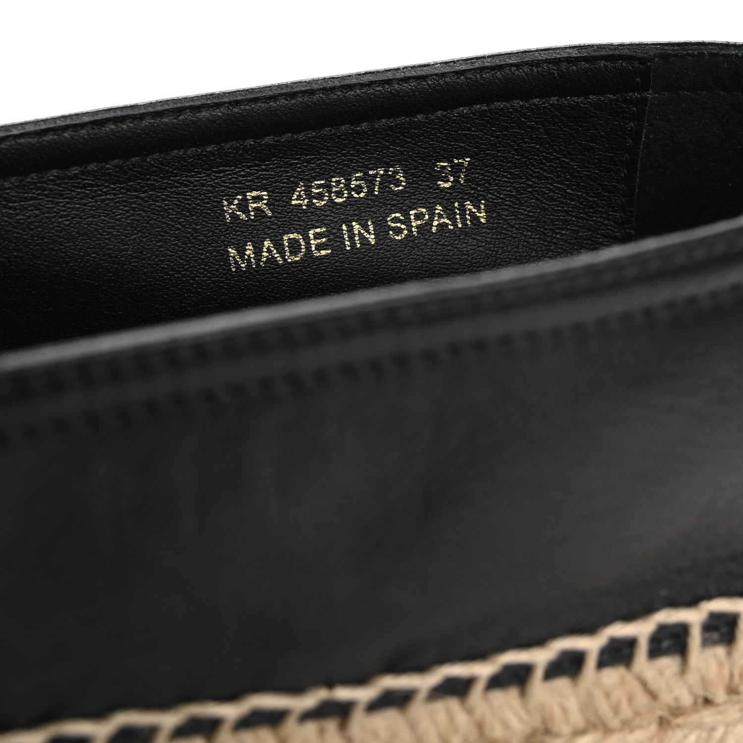 Saint Laurent Lambskin Monogram Espadrilles 37 Black 9 of 13