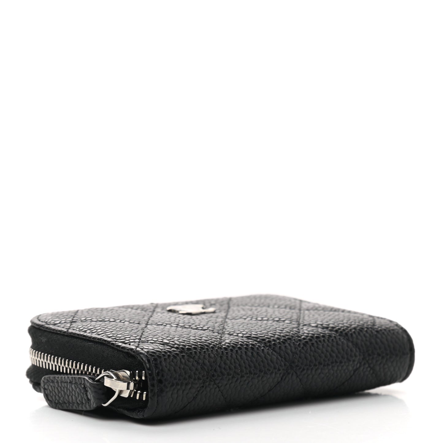 Caviar Quilted Zip Coin Purse Black
