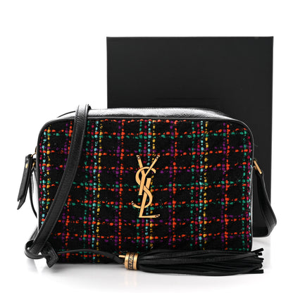Saint Laurent Tweed Calfskin Monogram Lou Camera Bag Black 11 of 11