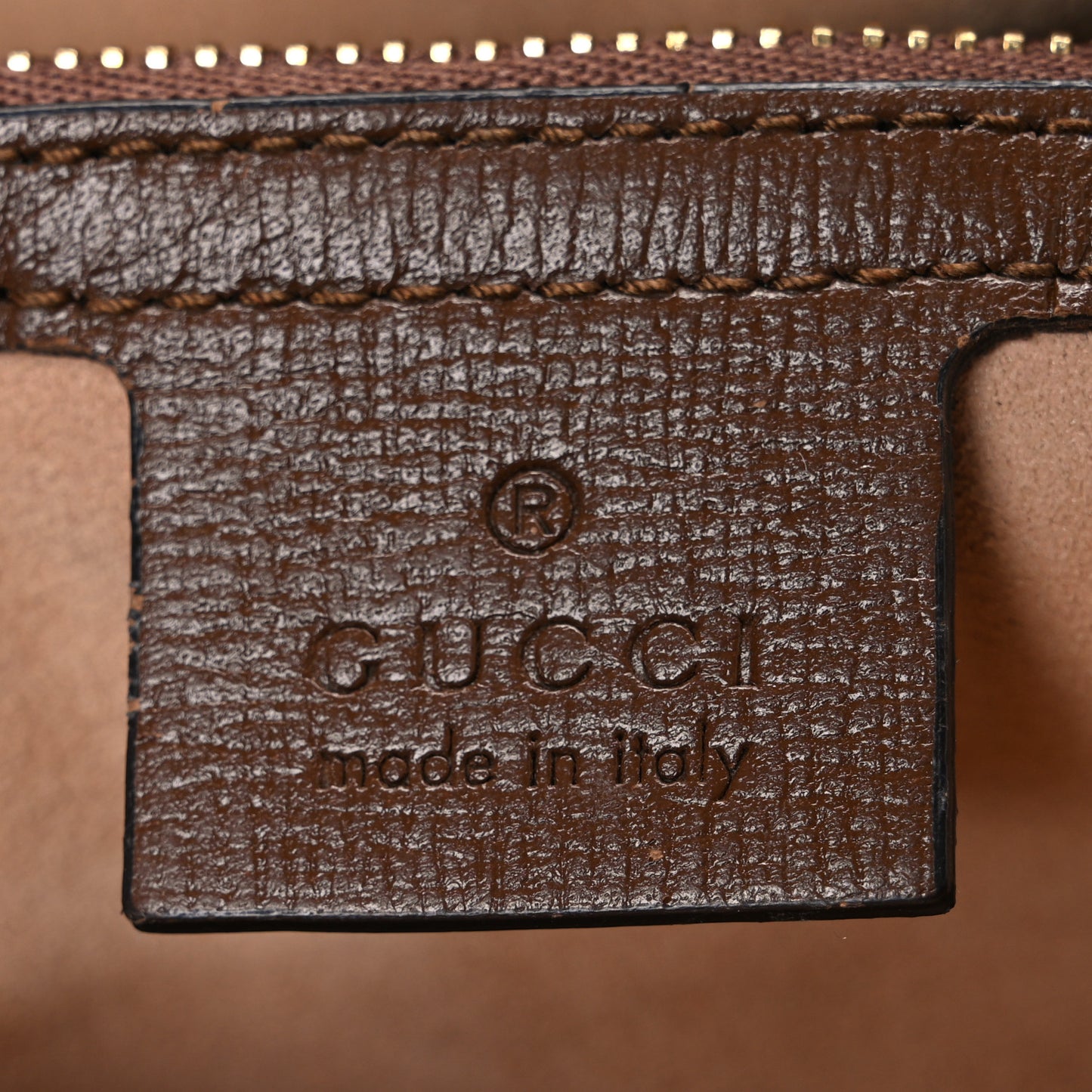 GG Supreme Monogram Small Horsebit 1955 Shoulder Bag Beige Brown Sugar