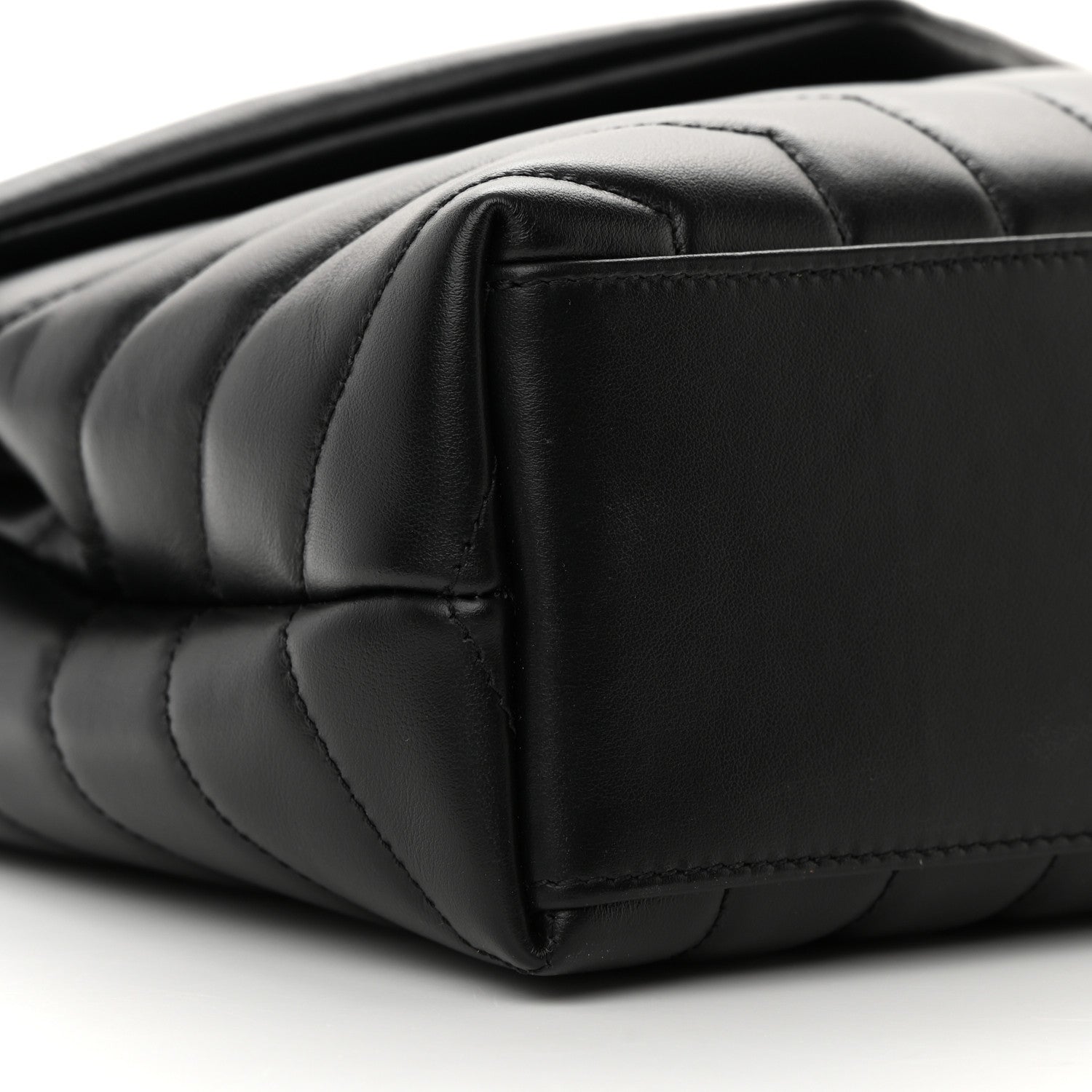 Saint Laurent Calfskin Y Quilted Monogram Small Loulou Chain Satchel Black 9 of 13