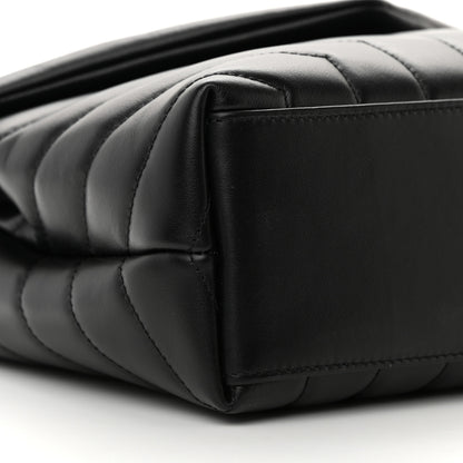 Saint Laurent Calfskin Y Quilted Monogram Small Loulou Chain Satchel Black 9 of 13