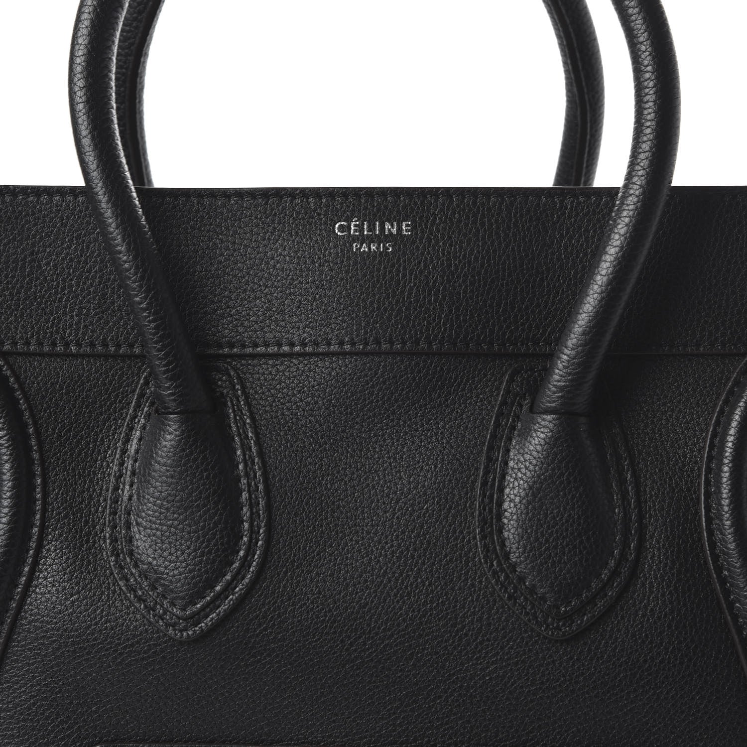 Celine Drummed Calfskin Mini Luggage Black 9 of 9