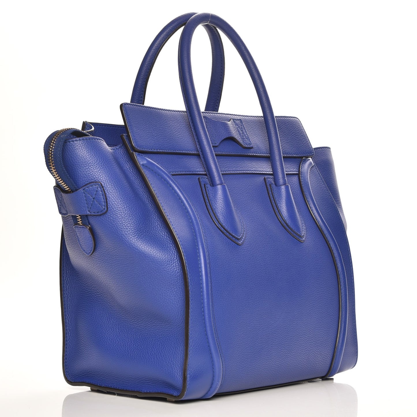Drummed Calfskin Mini Luggage Indigo