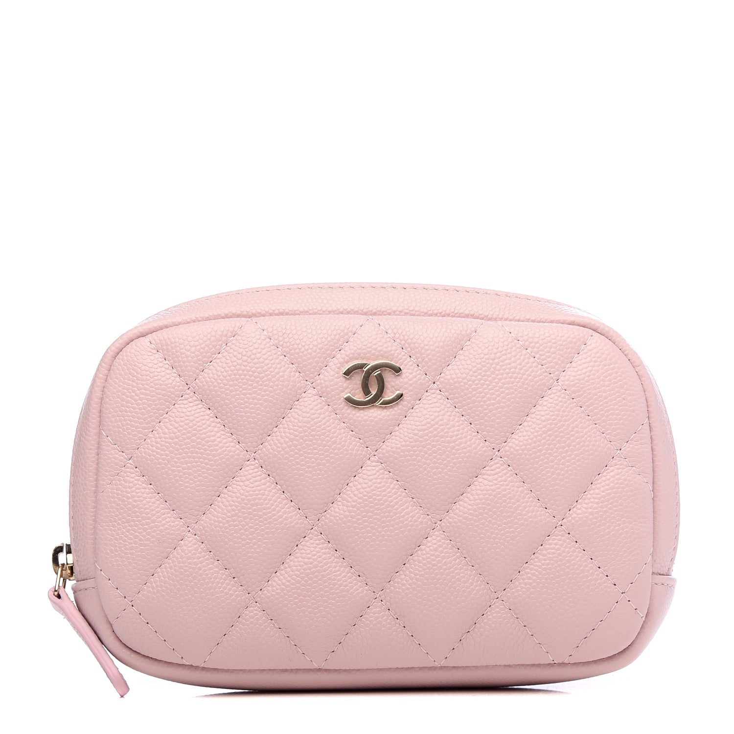 Chanel Caviar Quilted Small Curvy Pouch Cosmetic Case Light Pink 1 of 8