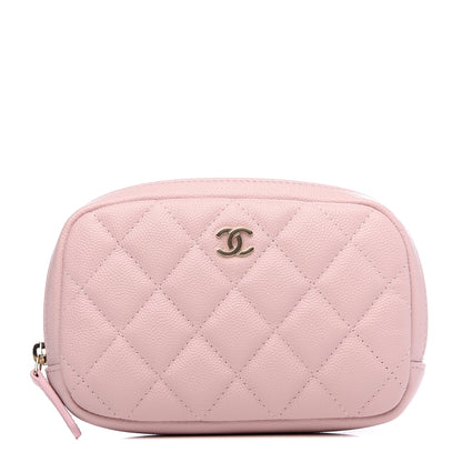 Chanel Caviar Quilted Small Curvy Pouch Cosmetic Case Light Pink 1 of 8